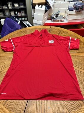 NFL Red NY Giants Dri-FIT Polo